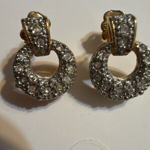 Avon Gold and Silver Crystal Earrings